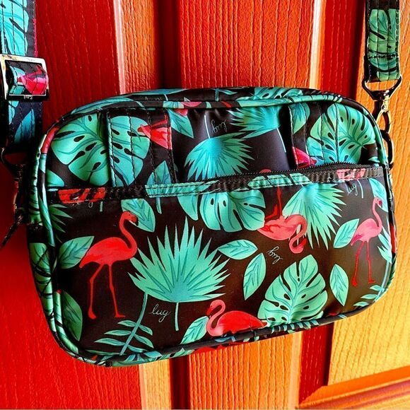 NEW LUG PINK & BLACK FLAMINGO CROSSBODY BAG - Picture 14 of 16